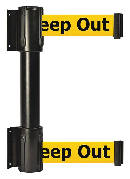 Belt Barrier, 13 ft, Danger-Keep Out, Black