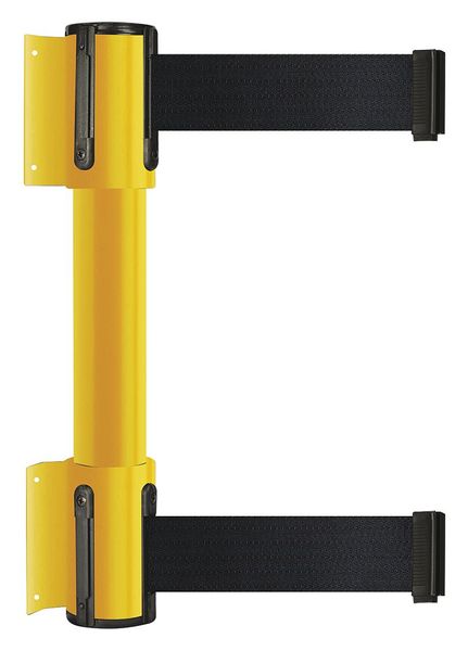 Belt Barrier, 13 ft, 2 Belts, Yellow