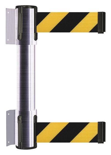 Belt Barrier, 7-1/2ft, Black/Yellow Stripe