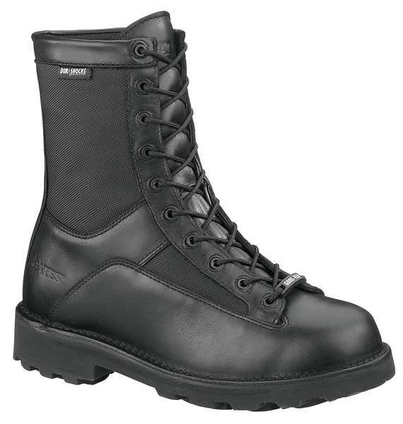 Boots, Mens, 11-1/2EW, Lace/Zipper, Black, PR