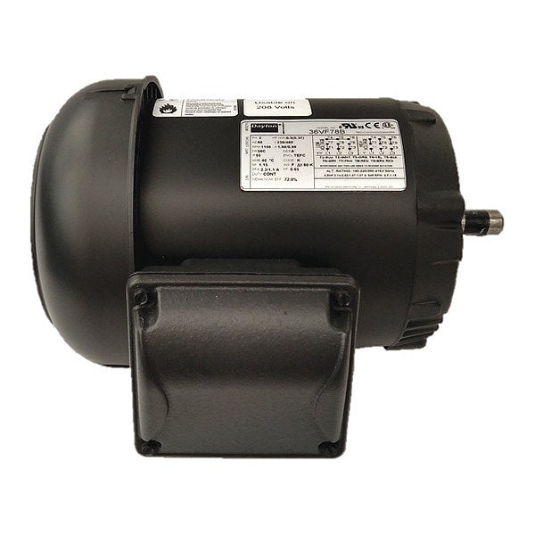 3-Phase General Purpose Motor, 1/2 HP, 56C Frame, 230/460V AC Voltage, 1,160 Nameplate RPM