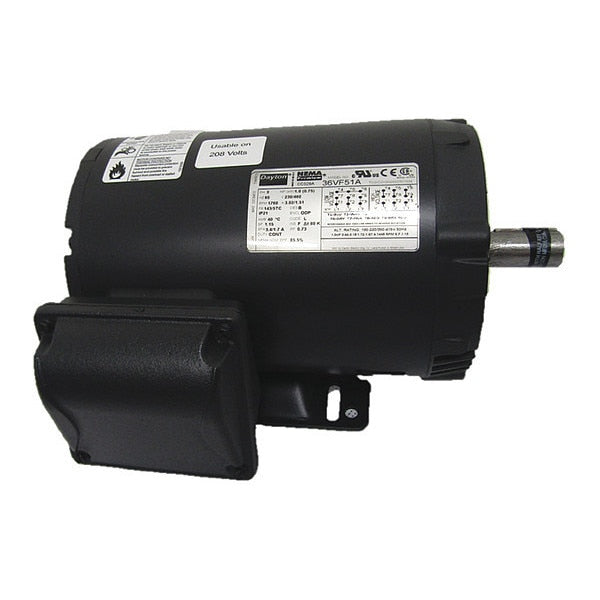 3-Phase General Purpose Motor, 1 HP, 143/5TC Frame, 230/460V AC Voltage, 1,760 Nameplate RPM