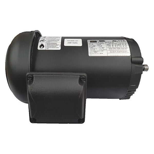 3-Phase General Purpose Motor, 1 HP, 56C Frame, 230/460V AC Voltage, 3,520 Nameplate RPM