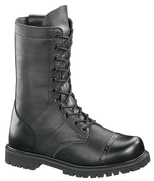 Boots, Mens, 9-1/2M, Lace/Side Zip, Black, PR