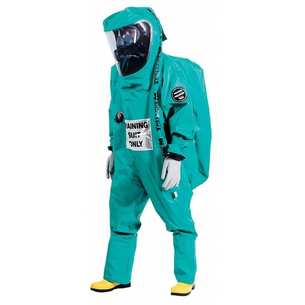 Encapsulated Training Suit, Green, PVC Coated Fabric, Storm Flap, Zipper