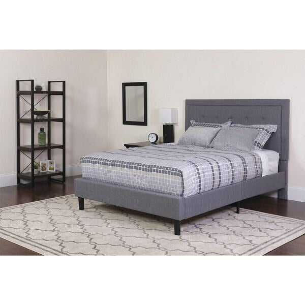 Roxbury Queen Platform Bed, Light Gray