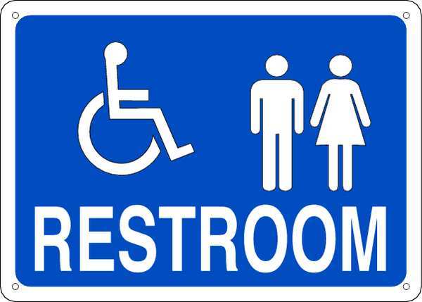 Restroom Sign, Eng, Poly, 10x14 