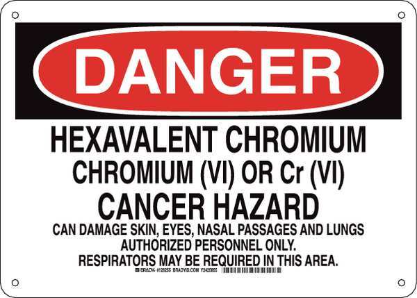 Danger Sign, 10 in H, 14 in W, Rectangle, English, 126255
