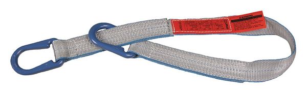 Web Sling, Universal Link, 4 ft L, 2 in W, Tuff-Edge Polyester, Silver