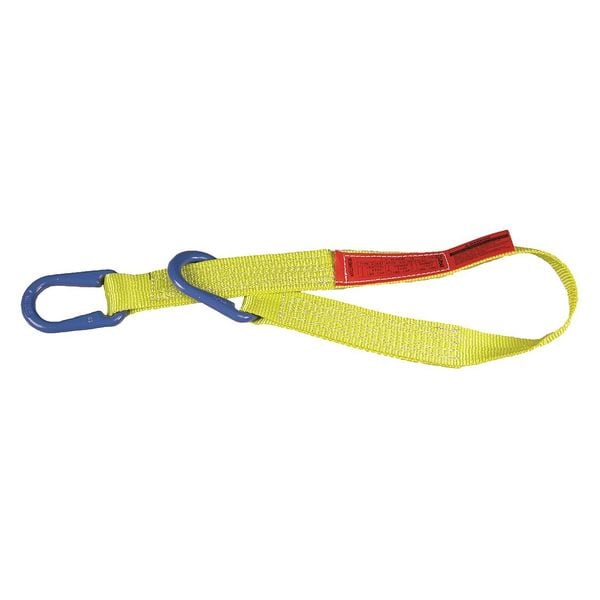 Web Sling, Universal Link, 6 ft L, 3 in W, Nylon, Yellow