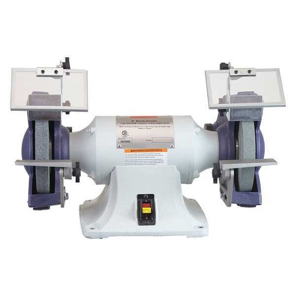 Bench Grinder, 8 in Max. Wheel Dia, 36/60 Grinding Wheel Grit