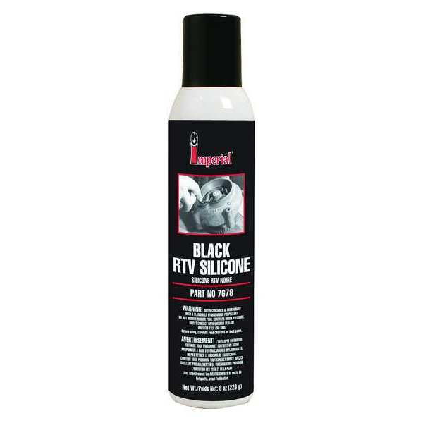 Multipurpose RTV Silicone Sealant, 8 oz, Black, Temp Range -75 to 500 Degrees F