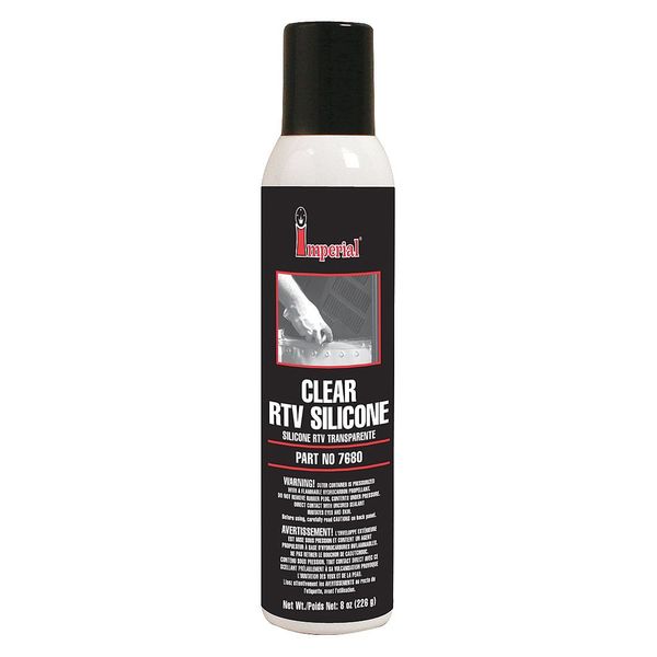 Multipurpose RTV Silicone Sealant, 8 oz, Clear, Temp Range -60 to 450 Degrees F
