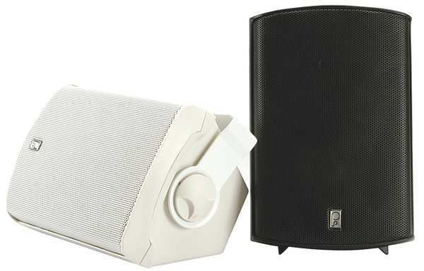 Outdoor Box Speakers, White, 4-3/4in.D, PR