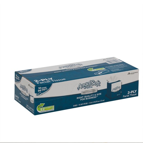 Angel Soft Ultra Professional Series 2 Ply Facial Tissue, 96 Sheets, PK 10