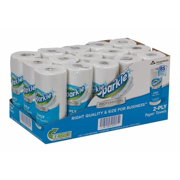 Sparkle Perforated Roll Paper Towels, 2, 85, 60 ft, White, 15 PK