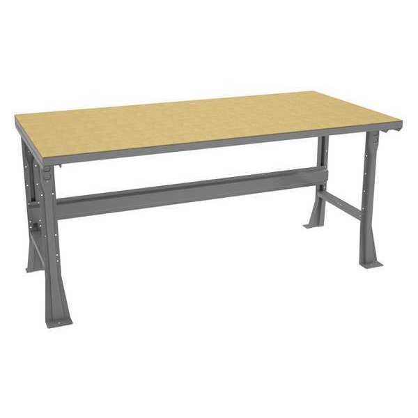 Workbench, Particleboard, 72 in W, 33 3/4 in Height, 1,800 lb, Flared
