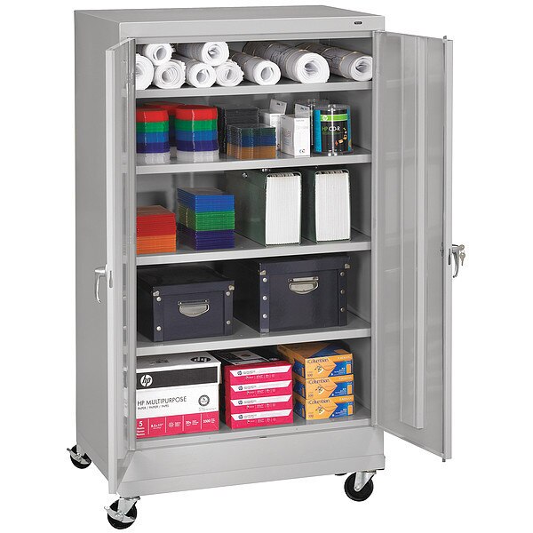 24 ga. Steel Storage Cabinet, 36 in W, 73 in H, Mobile