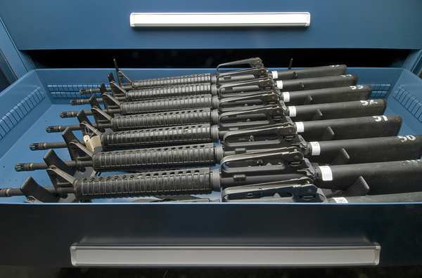Weapon Storage Cabinet, 59x45, Blue
