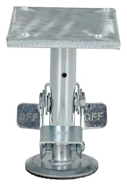 Floor Lock, Top Plate, 7 in H, 6 in. Caster