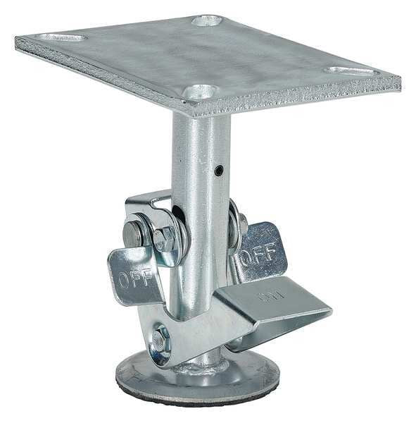 Floor Lock, Top Plate, 7 in H, 6 in. Caster