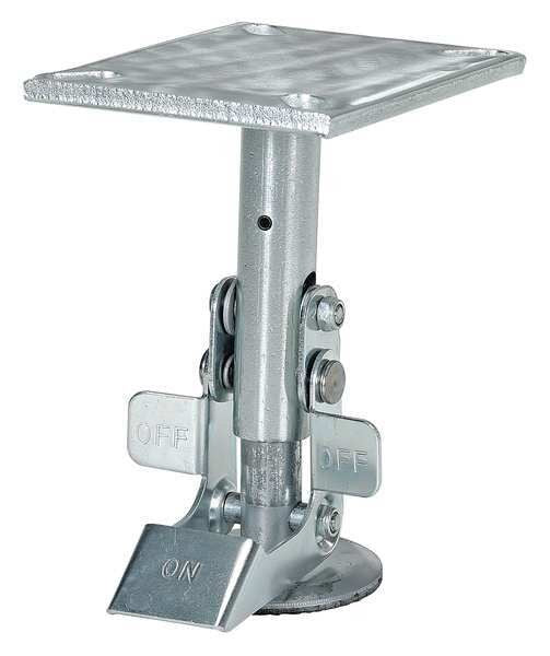 Floor Lock, Top Plate, 7 in H, 6 in. Caster