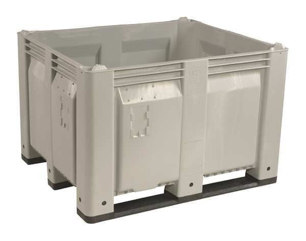 Gray Bulk Container, Plastic, 25.4 cu ft Volume Capacity – The Tools Man