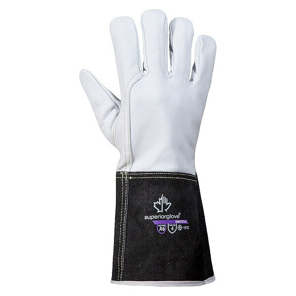 Leather Gloves, White Back, 2XL, PR