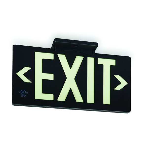 Exit Sign, 8 3/4 in x 15 3/8 in, Plastic