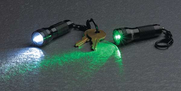 Industrial Keychain Flashlight, LED, Black