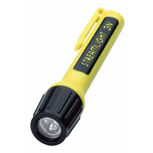 Yellow No Led Industrial Handheld Flashlight, Alkaline N, 30 lm