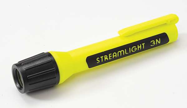 Yellow No Led Industrial Handheld Flashlight, Alkaline N, 30 lm