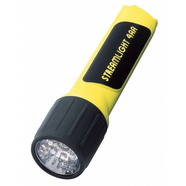 Yellow No Led Industrial Handheld Flashlight, Alkaline AA, 67 lm