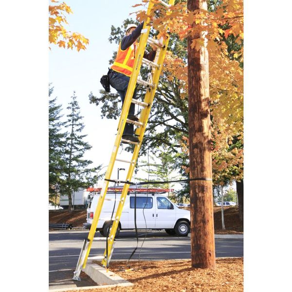 Fiberglass Extension Ladder, 375 lb Load Capacity