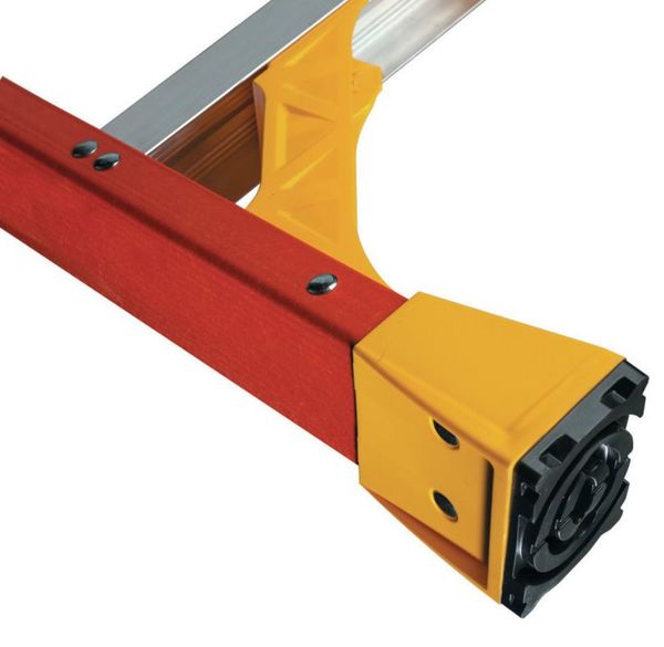 Fiberglas Stepladder, 3 ft Ladder Ht, 2 Steps, 300 lb, 23 1/8 in Base Spread, 18 1/4 in Bottom W