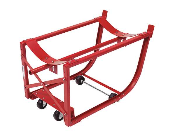 Drum Cradle, Cap 600 Lb, 2 Swivel Casters