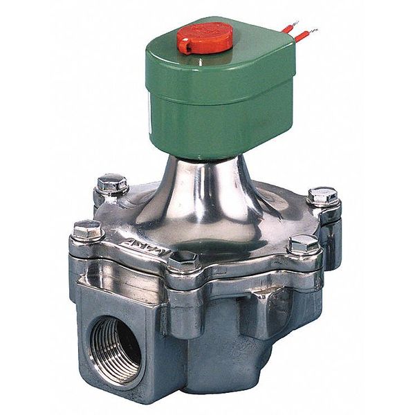 120V AC Aluminum Air and Fuel Gas Solenoid Valve, Normally Closed, 1/2 in Pipe Size