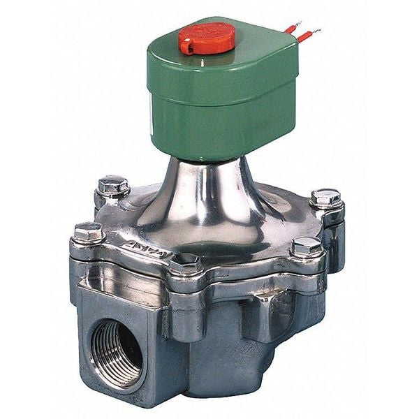 120V AC Aluminum Air and Fuel Gas Solenoid Valve, Normally Open, 1 1/4 in Pipe Size