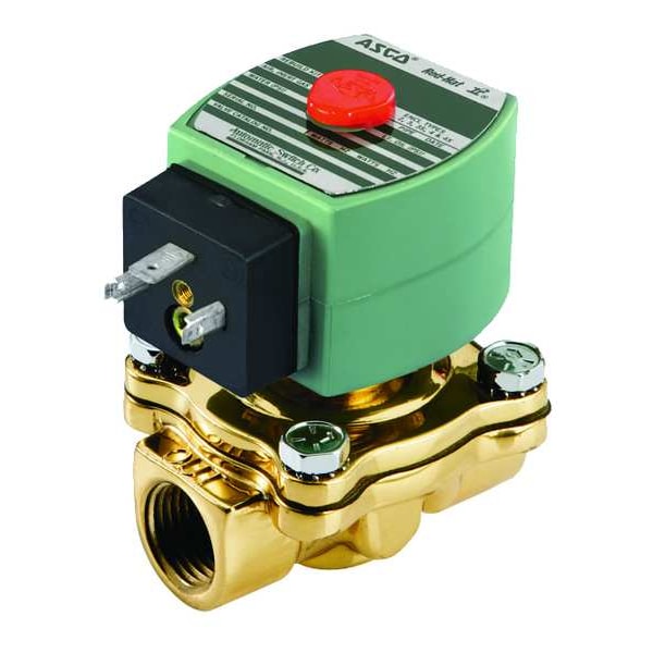 110/120V AC Fuel Gas Solenoid Valve, Normally Open, 1/2 in Pipe Size