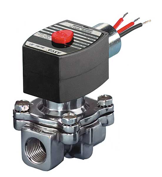 120V AC Aluminum Air and Fuel Gas Solenoid Valve, Normally Open, 3/4 in Pipe Size