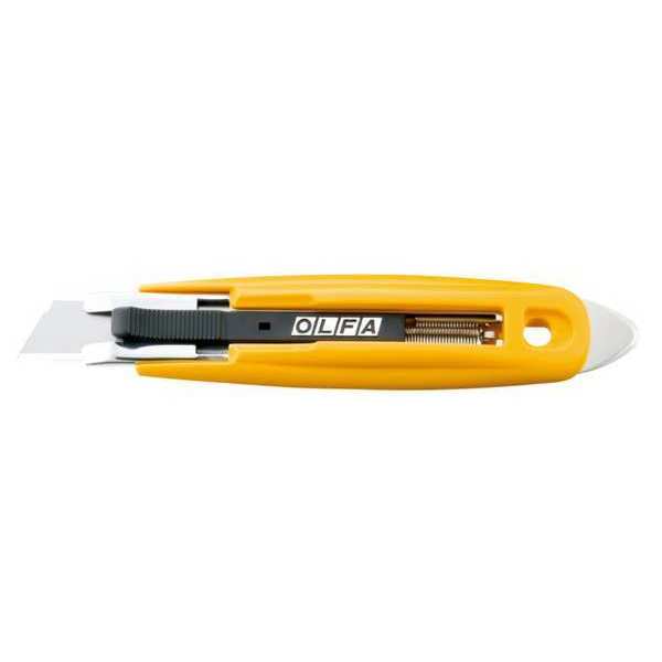 Safety Knife, Self-Retracting, Rounded Safety Blade, 6 1/8 in L.