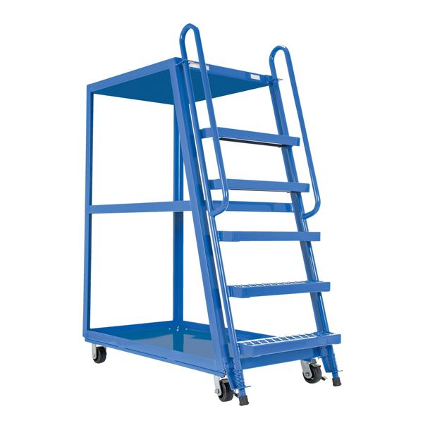 Steel Stock Picking Ladder Cart 1000 lb. Capacity, 56-1/8