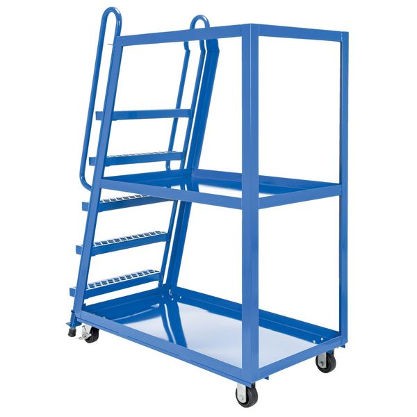 Steel Stock Picking Ladder Cart 1000 lb. Capacity, 56-1/8