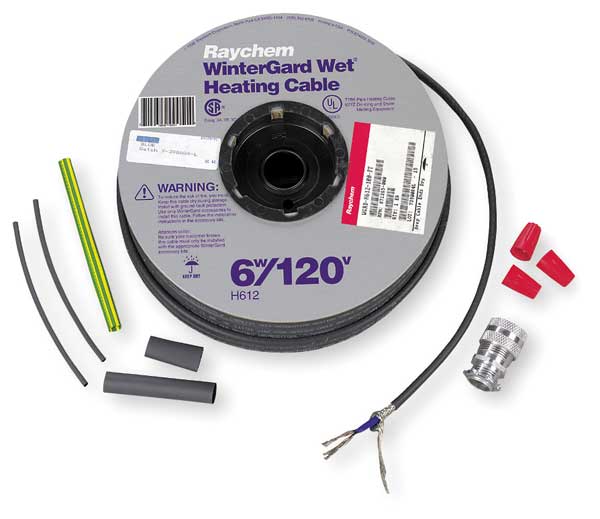 Electric Heating Cable Kit, 120VAC, 100 ft Length