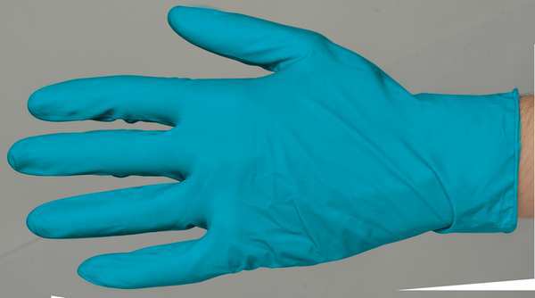 TouchNTuff, 9 1/2 in Chemical Resistant Gloves, Nitrile, Powder-Free, Medium (8), 5 mil, 100 Pack