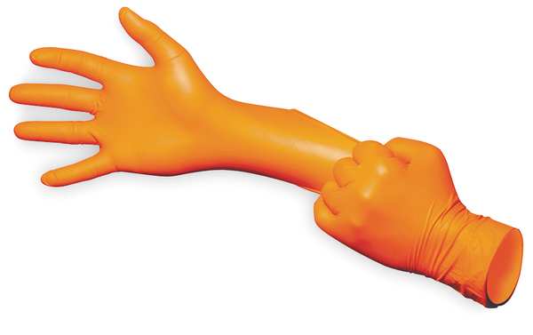 Microflex Disposable Nitrile Gloves, Exam Grade, Powder-Free, L, (9), Hi-Vis Orange, 100 Pack