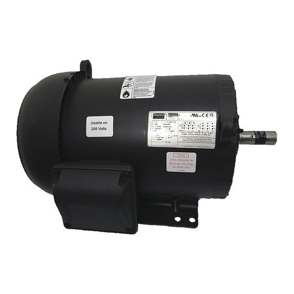 3-Phase General Purpose Motor, 1 1/2 HP, 182/4T Frame, 208-230/460V AC Voltage, 1,170 Nameplate RPM