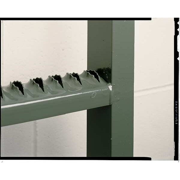 12 ft Fixed Ladder, Steel, 8 Steps, Side Step Exit, Gray Finish, 300 lb Load Capacity