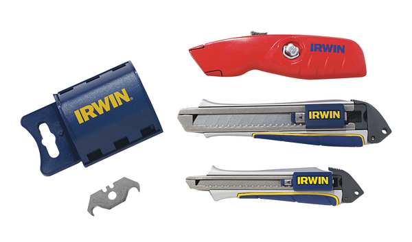 Safety Knife, Self-Retracting, Rounded Safety Blade, Aluminum, 6 in L.