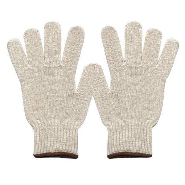 String Knit Gloves, Polyester/Cotton, White, Small